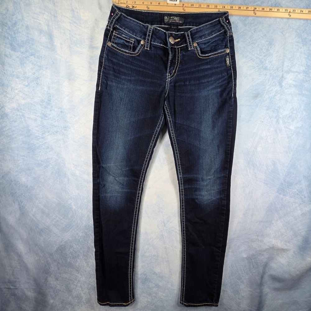 Silver Jeans Co Suki Mid Skinny Dark Wash Denim Jeans W29 L31 Mens